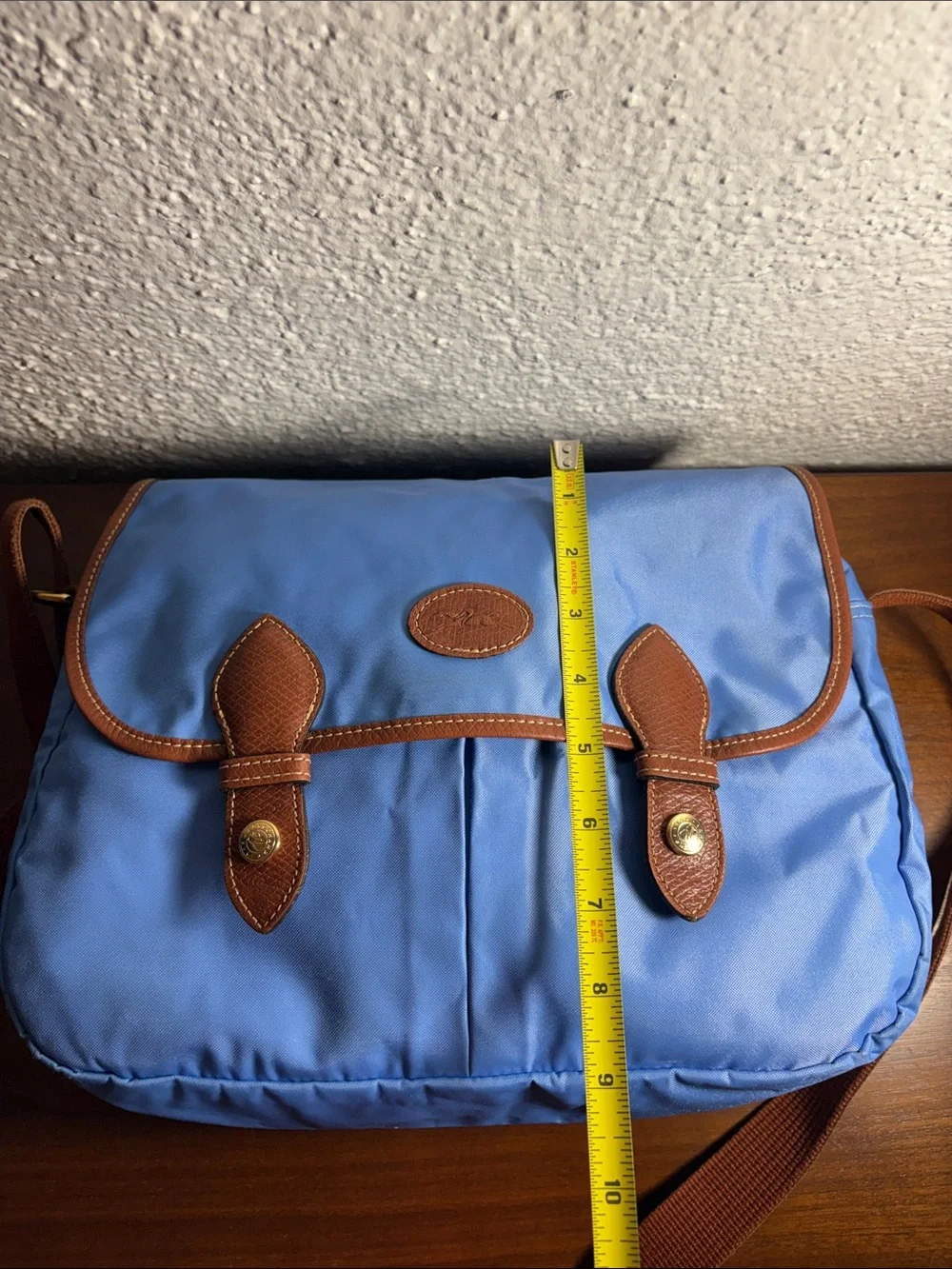 Longchamp La Pilage Blue Nylon Messenger Bag